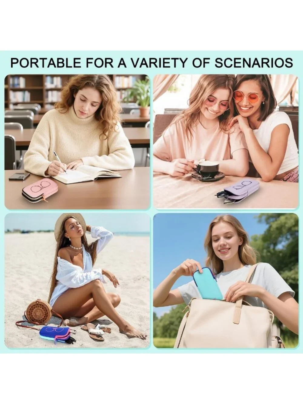 Stylish Double Eyeglass Case | Sunglasses Holder with 2 Compartments